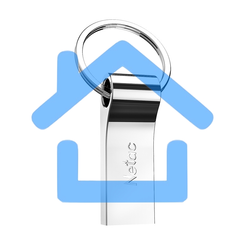 Флеш диск Netac U275 4Gb <NT03U275N-004G-20SL>, USB2.0, с кольцом, металлическая