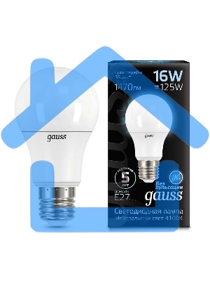 Лампа светодиодная Gauss LED A60 16W E27 1470lm 4100K 1/10/50