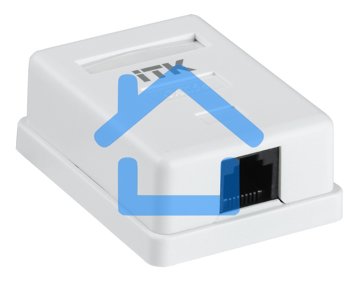 Настенная информационная розетка RJ45 8P8C, кат.5Е, UTP, 1-порт, белая 
