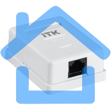 Настенная информационная розетка RJ45 8P8C, кат.5Е, UTP, 1-порт, белая 