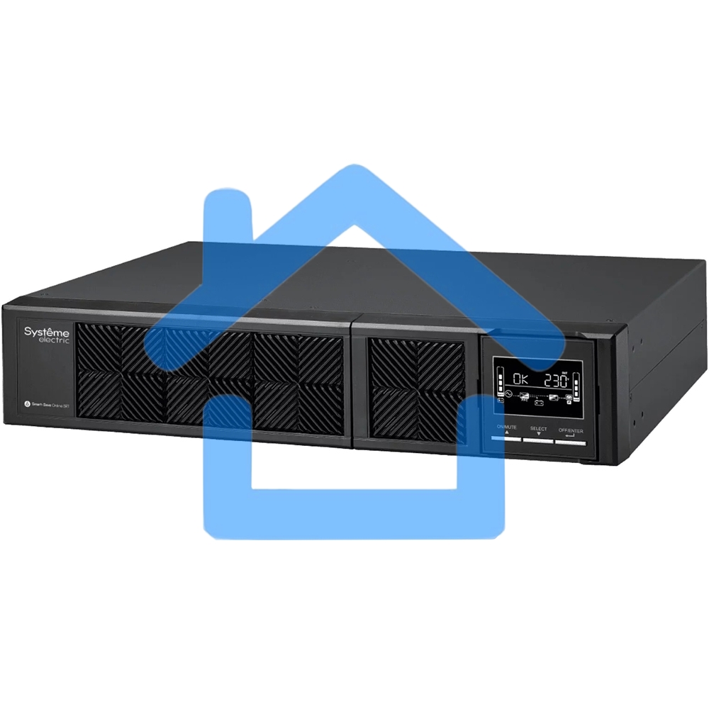 Источник бесперебойного питания Smart-Save Online SRV Systeme Electric 2000 ВА, конвертируемый форм-фактор 2U, 230 В, 6 розеток IEC C13, SmartSlot, LCD, USB HID