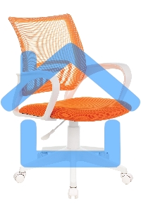 Кресло компьютерное Бюрократ CH-W695NLT TW-38-3 TW-96-1 оранжевый, сетка/ткань, крестовина пластик, пластик белый