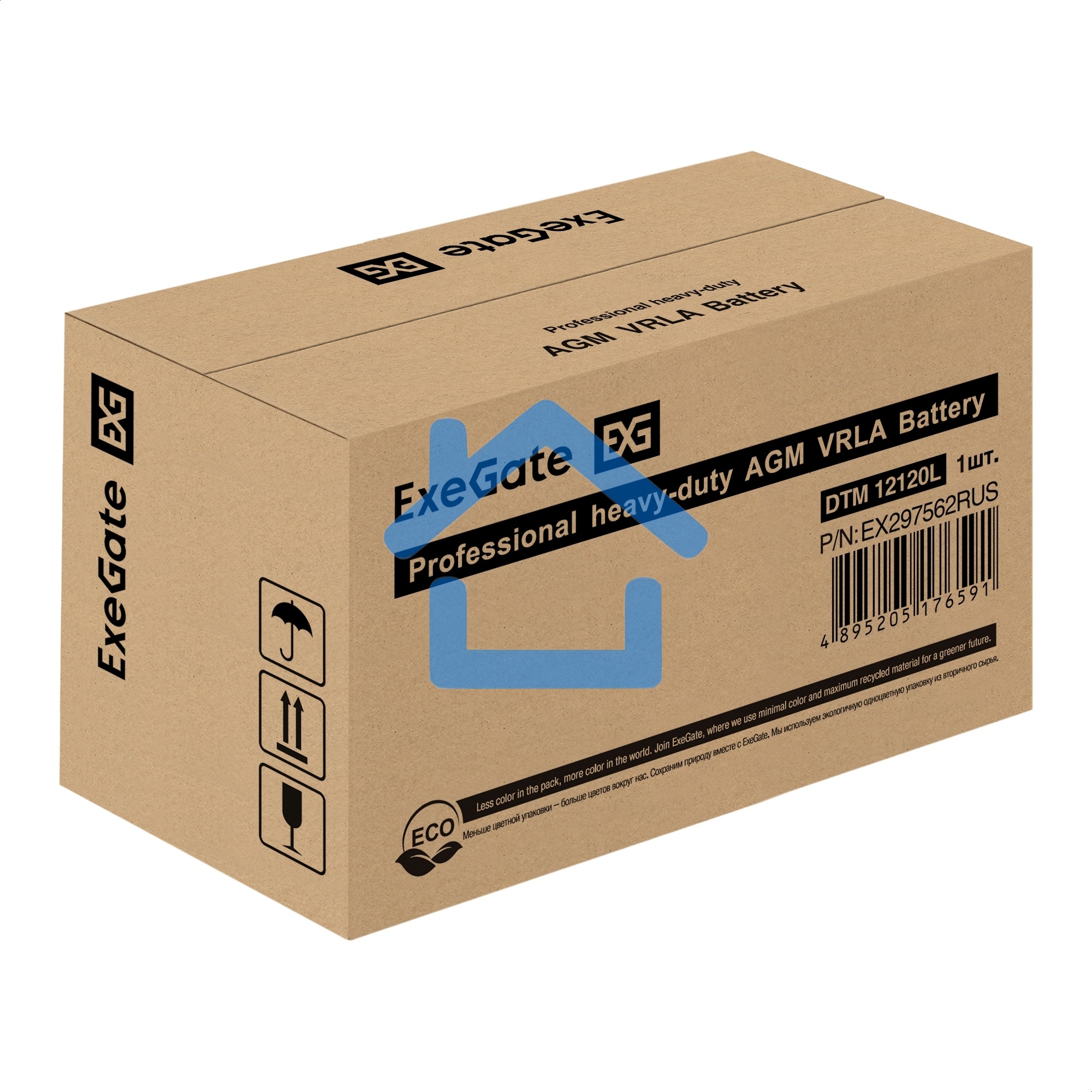 Аккумуляторная батарея ExeGate DTM 12120L (12V 120Ah, болт М8)