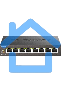 Неуправляемый коммутатор D-Link DGS-1008P/F3A с 8 портами 10/100/1000Base-T (4 порта PoE 802.3af/at, PoE-бюджет 60 Вт)