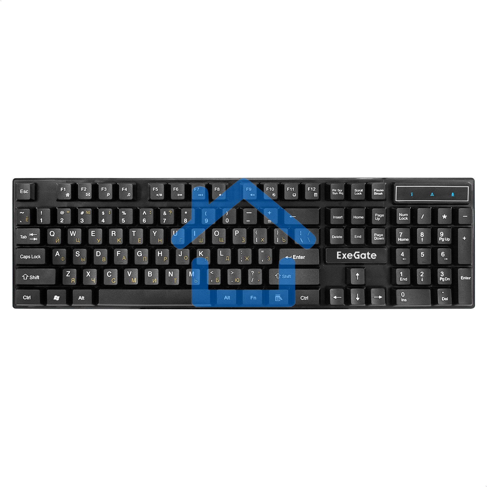 Комплект беспроводной ExeGate Professional Standard Combo MK210 (клавиатура полноразмерная влагозащищенная 104кл. + мышь оптическая 1200dpi, 3 кнопки и колесо прокрутки; USB, радиоканал 2,4 ГГц, радиус действия до 10м, черный, Color Box)