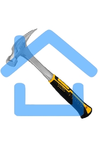 Молоток-гвоздодер Denzel 350 г, цельнометаллический, двухкомпонентная рукоятка