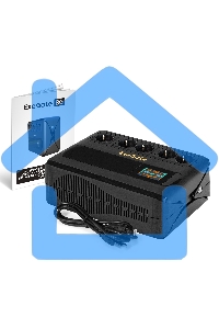 Источник бесперебойного питания ExeGate NEO Smart 1000VA/500W, цветной LCD-дисплей, AVR, 5*Schuko, RJ45/11, USB, черный