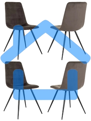 Стул для дома Бюрократ CH-K1_4 комплект 4шт коричневый Holland 74 металл черный на ножках (CH-K1_1/HL74_4)