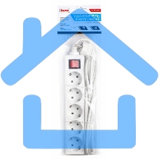 Сетевой удлинитель Buro BU-PS5.3/W 3м (5 розеток) белый (пакет ПЭ)
