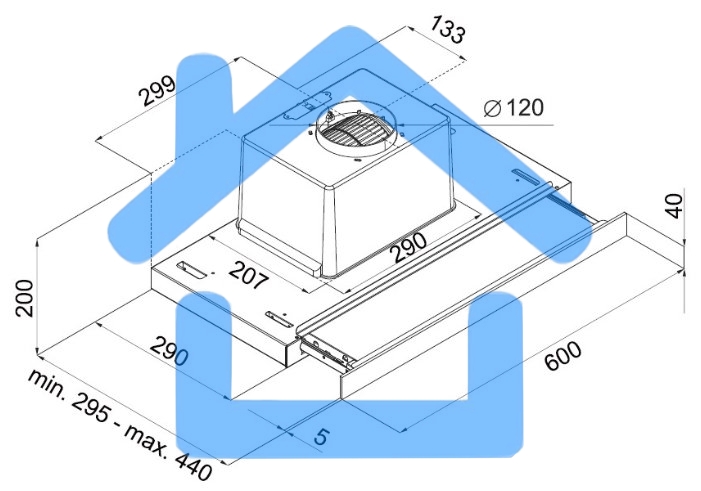 Вытяжка встраиваемая Maunfeld Ouse Touch Glass 60 черный, 60 см, 750 куб. м/ч, 48 дБ