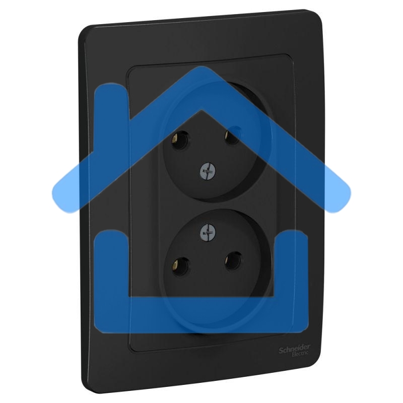 Розетка 2-м СП BLANCA 16А 250В без шторок без заземл. антрацит SchE BLNRS000026