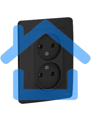 Розетка 2-м СП BLANCA 16А 250В без шторок без заземл. антрацит SchE BLNRS000026