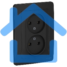 Розетка 2-м СП BLANCA 16А 250В без шторок без заземл. антрацит SchE BLNRS000026 Розетка 2-м СП BLANCA 16А 250В без шторок без заземл. антрацит SchE BLNRS000026