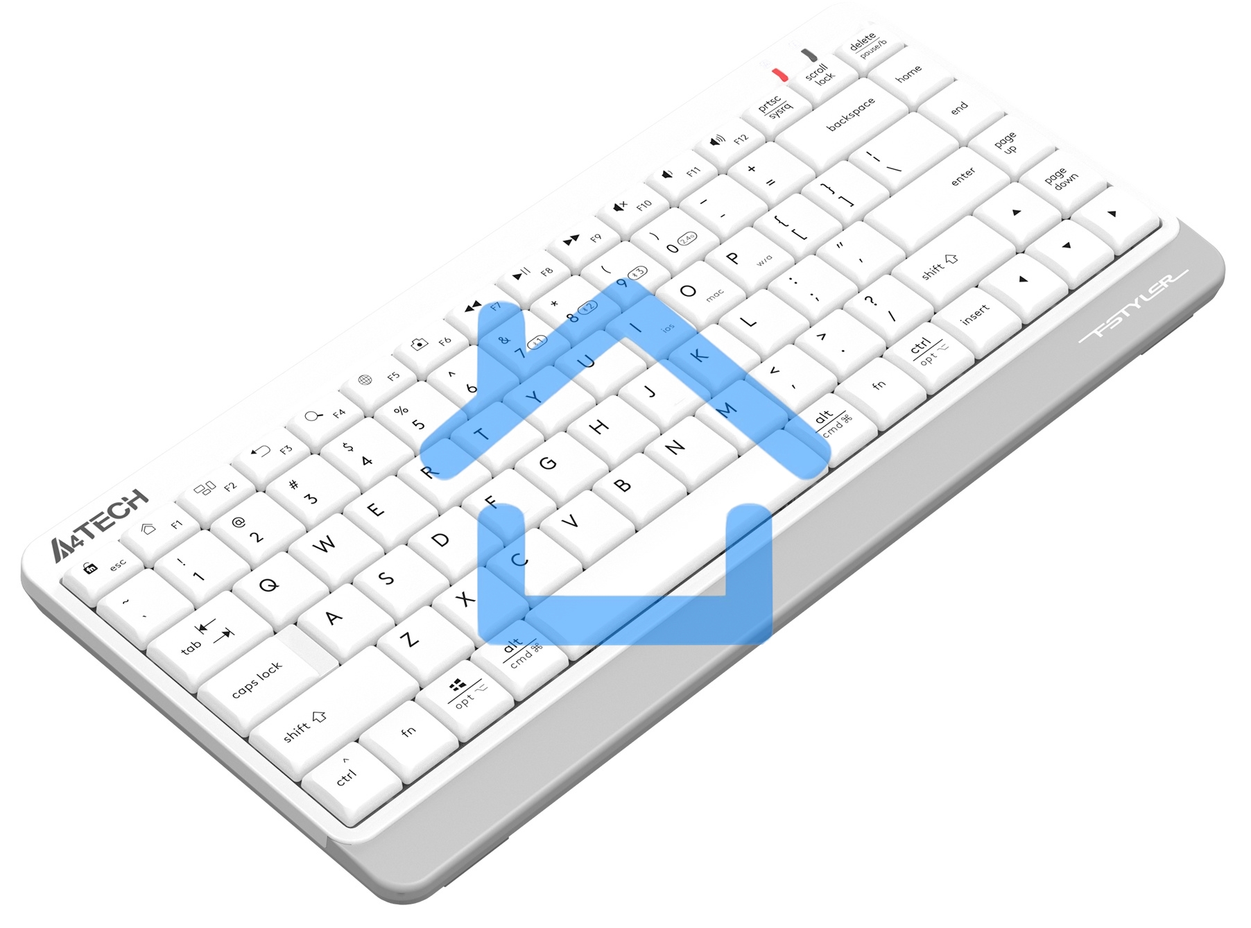 Клавиатура A4Tech Fstyler FBK11 беспроводная USB, Bluetooth/Радиоканал, белый/серый