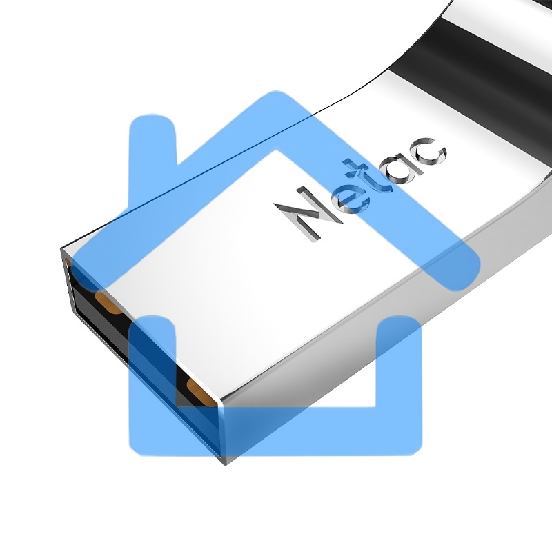 Флеш диск Netac U275 4Gb <NT03U275N-004G-20SL>, USB2.0, с кольцом, металлическая