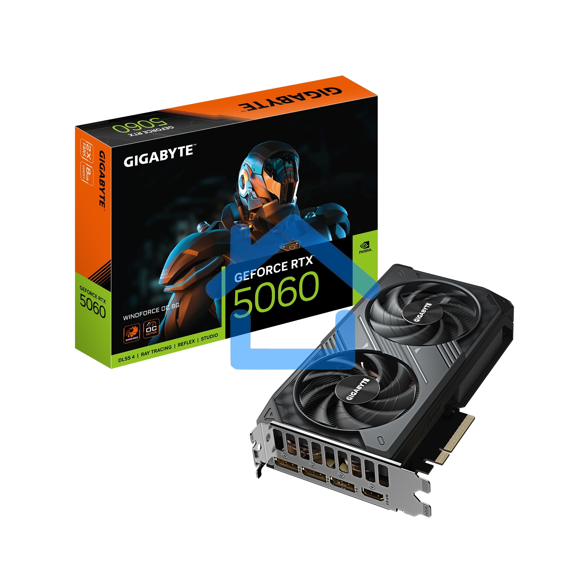 Видеокарта Gigabyte RTX 5060 GV-N5060WF2OC-8GD 1.0 NV RTX 5060 8Gb 128bit GDDR7 2512/28000/HDMIx1/DP PCI-E 5.0