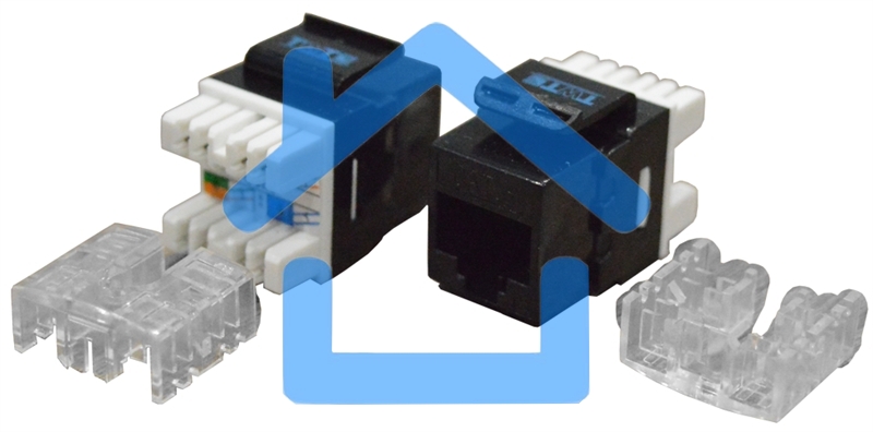 Модуль Keystone RJ45, Cat.6, UTP, 180 градусов, черный