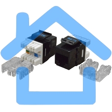 Модуль Keystone RJ45, Cat.6, UTP, 180 градусов, черный Модуль Keystone RJ45, Cat.6, UTP, 180 градусов, черный