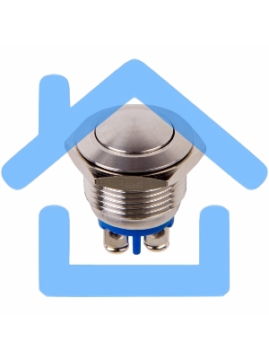 Кнопка антивандальная Ø16 Б/Фикс (2c винт) (ON)-OFF сфера Rexant