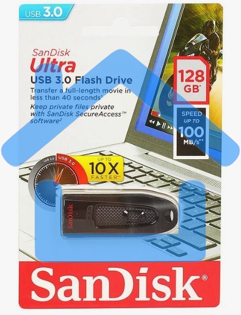 Флешка USBSanDisk 128Gb CZ48 Ultra SDCZ48-128G-U46 USB 3.0, черный USB Drive
