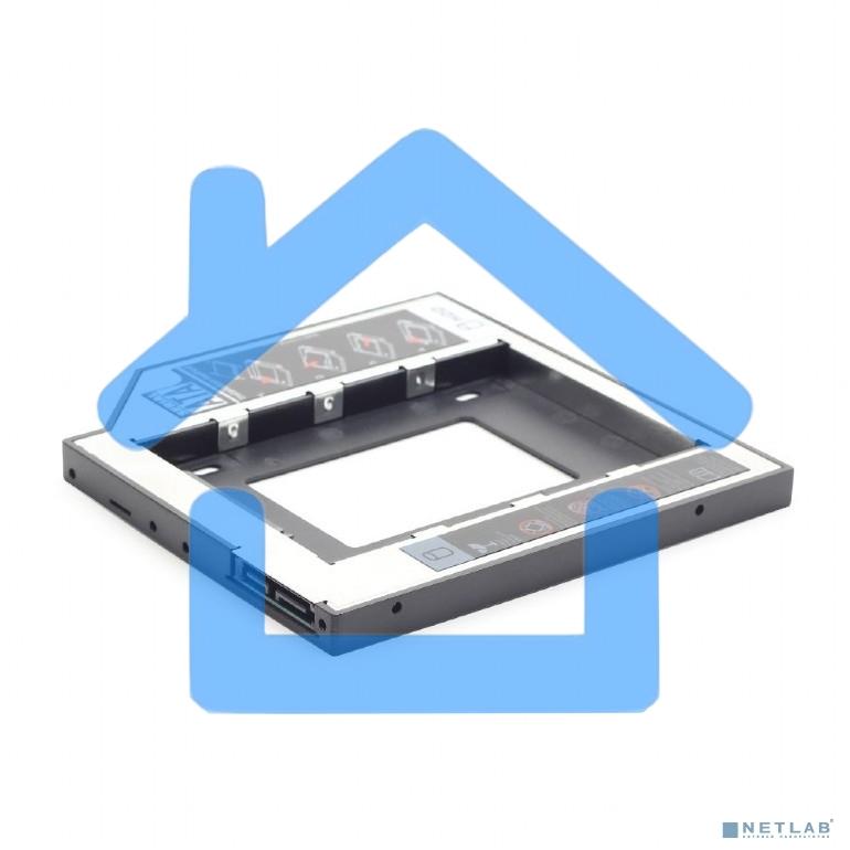 Низкопрофильный адаптер Gembird MF-95-01 для 2.5-дюймового накопителя в отсек 5.25 дюйма, 9,5 мм