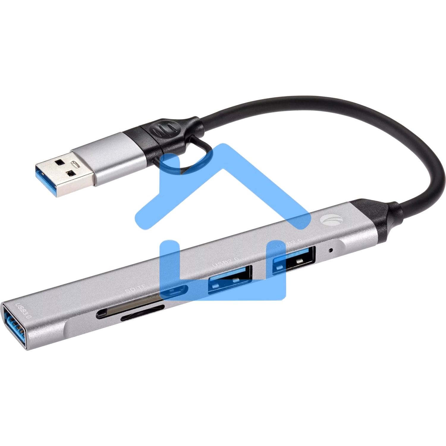 USB концентратор TypeC+adapter-->USB3.0+2USB2,0+SD+TF, VCOM