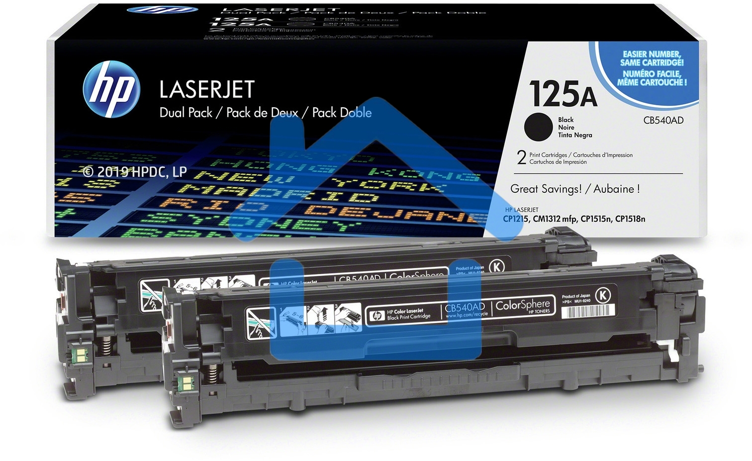 Картридж лазерный HP CB540AD черный двойная упаковка для CLJ CP1215/CP1515/CP1518 2 х 2200стр.
