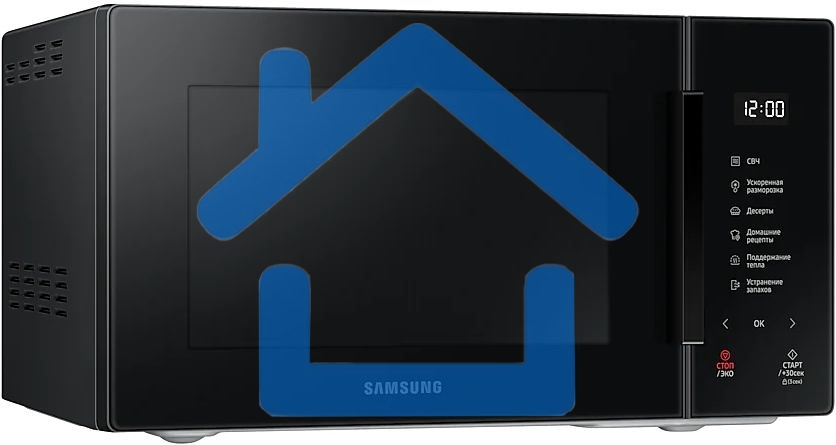 Микроволновая печь Samsung MS23T5018AK/BW черный, 23 л, 800 Вт, переключатели - сенсор