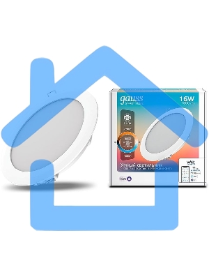 Светильник светодиодный ДВО-16Вт DIM+CCT Smart Home Gauss