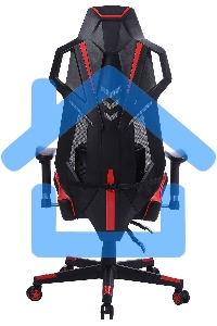 Кресло игровое Cactus CS-CHR-090BLR черный/красный, сиденье черный/красный, эко.кожа/сетка, крестовина пластик, пластик черный