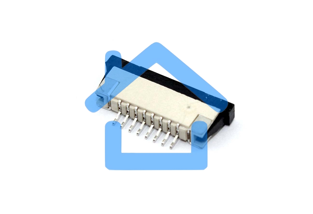 Разъем FPC Half Coverage Bottom Contact 1.0K-BX-8PWB 8 pin высота 2мм шаг 1мм