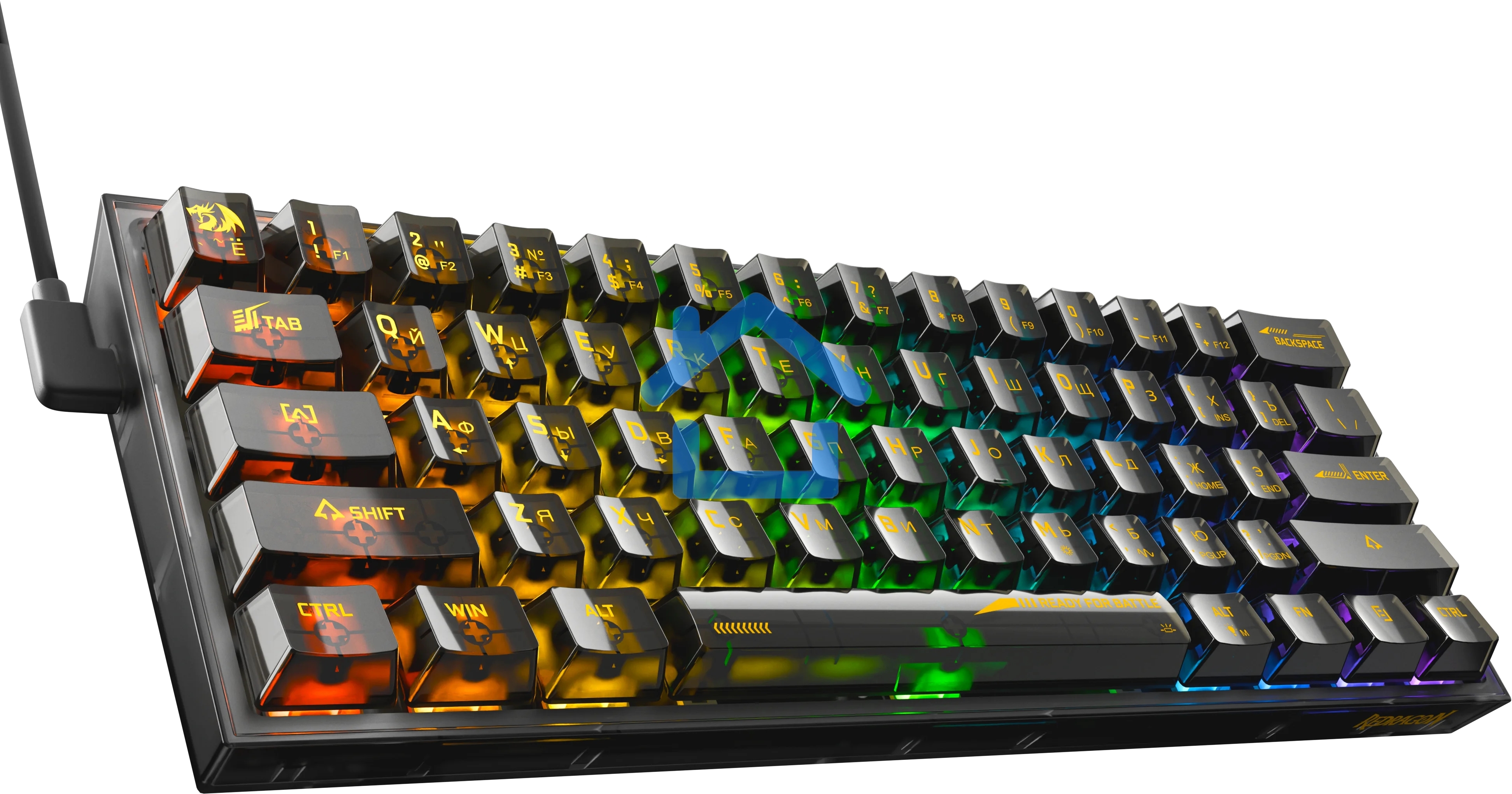 Игровая клавиатура Redragon Fizz прозрачно-черная (USB, +ICE, 61 кл., RGB подсветка)