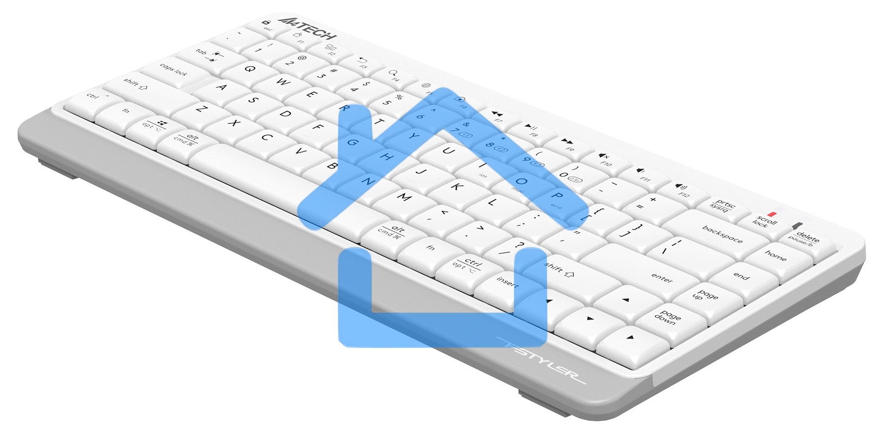 Клавиатура A4Tech Fstyler FBK11 беспроводная USB, Bluetooth/Радиоканал, белый/серый