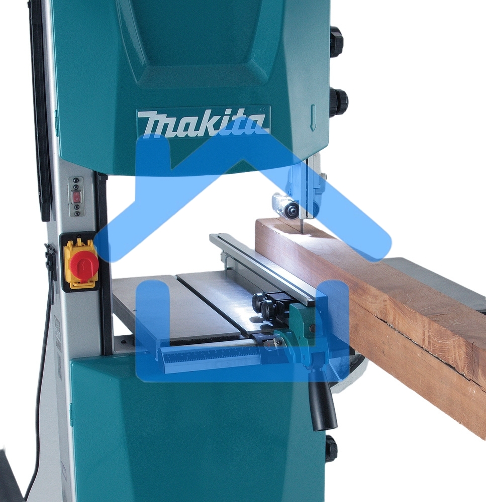 Пила Makita LB1200F ленточная [LB1200F] 900Вт,400\800м\мин,рез-165х305мм,81.2кг,кор,стол на ножках,подсв,угл направляющая+5полотен