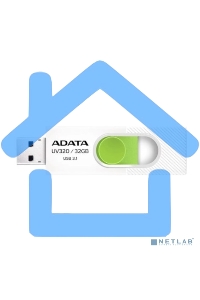 Флешка USB ADATA UV320 (AUV320-32G-RWHGN), 32 Gb, USB 3.2, R/W 100/30, белый/зеленый