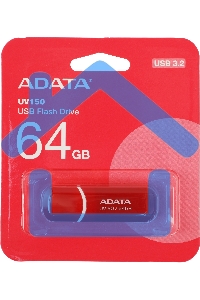 Флешка USB ADATA UV150 (AUV150-64G-RRD), 64 Gb, USB 3.0, R/W 100/30, красный