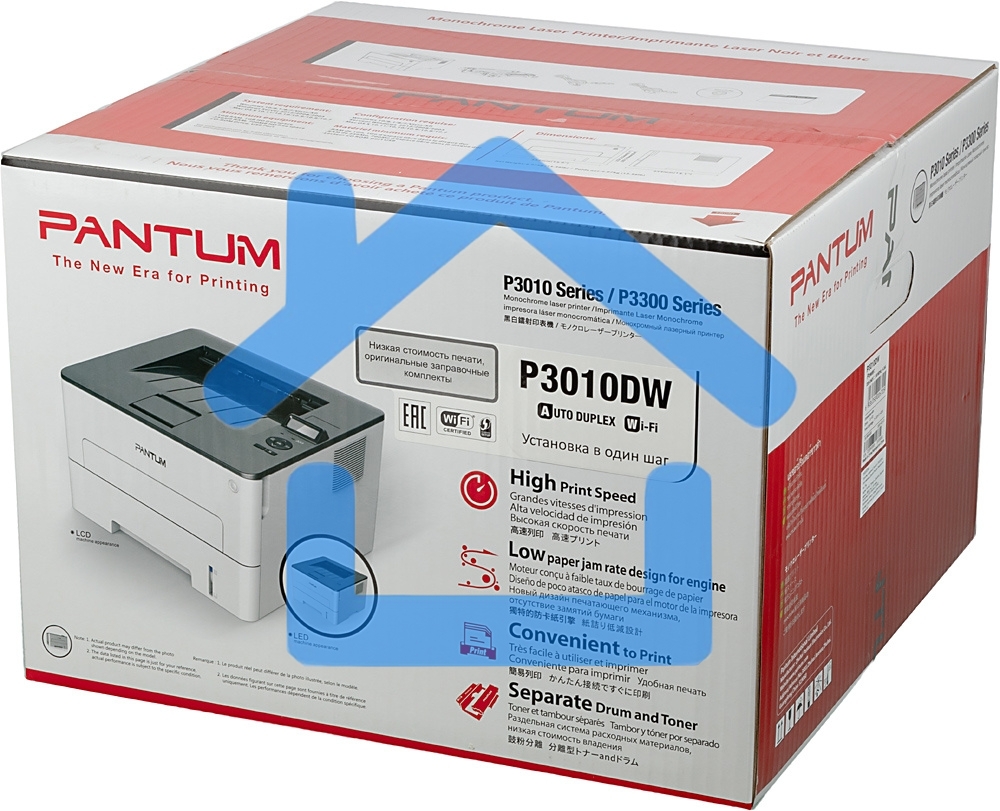 Принтер лазерный Pantum P3010DW, A4, ч/б, печ. до 30 стр/мин., 1200 x 1200 dpi, USB, RJ-45, Wi-Fi, NFC