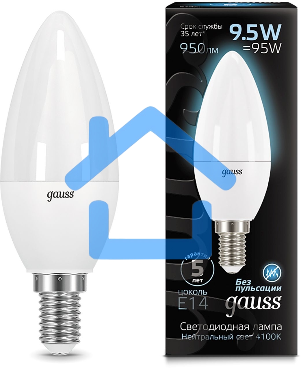 Лампа светодиодная Led Candle E14 9.5Вт 4100К Gauss 103101210