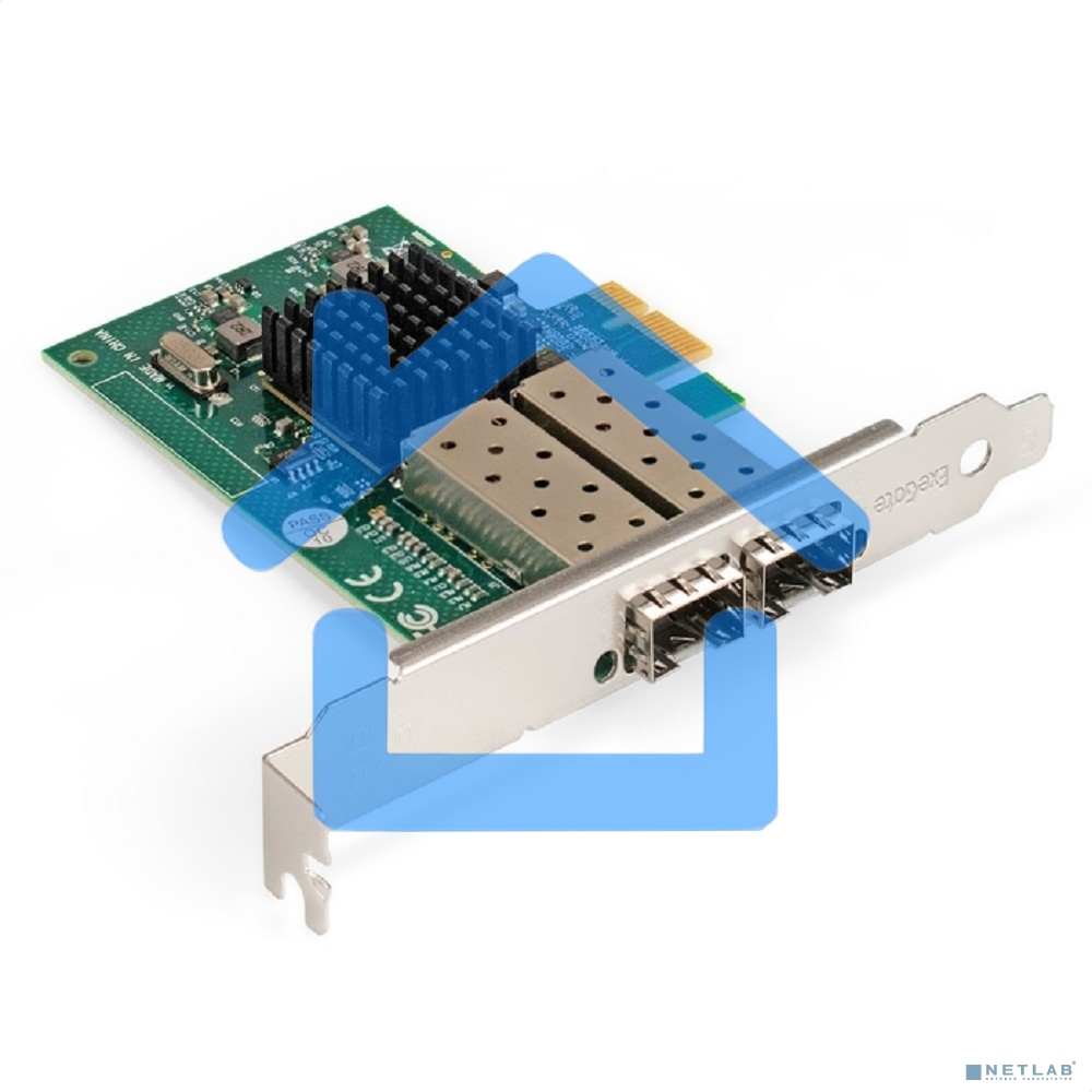 Сетевой адаптер ExeGate EXE-82576-F2 (PCI-E x1 v2.0, порты 2xSFP, 10/100/1000Mbps, Gigabit Server NIC Intel Chipset 82576-F2)