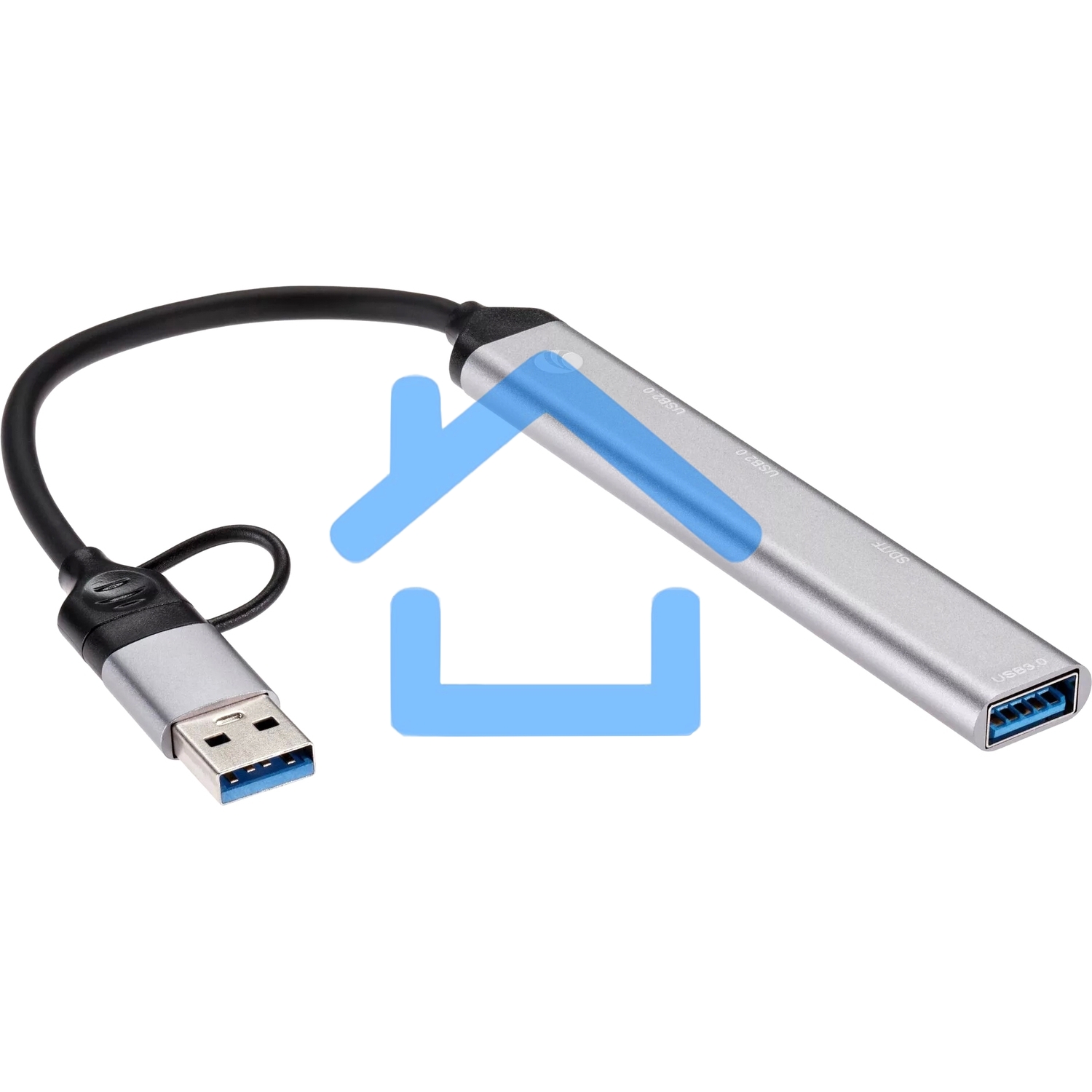 USB концентратор TypeC+adapter-->USB3.0+2USB2,0+SD+TF, VCOM