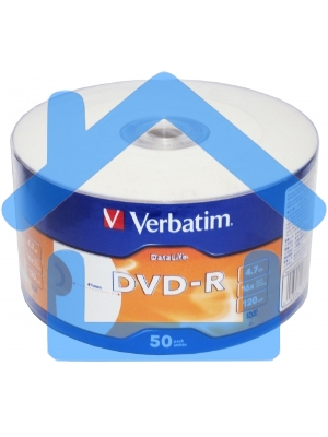 Диск DVD-R Verbatim 4,7 Gb 16x DataLife Inkjet Printable, Shrink, 50 шт (43793)