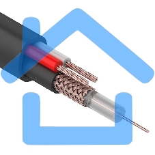 Кабель КВК-П-1,5+2x0,50 мм² (Cu/Cu) черный (бухта 200 м) Rexant