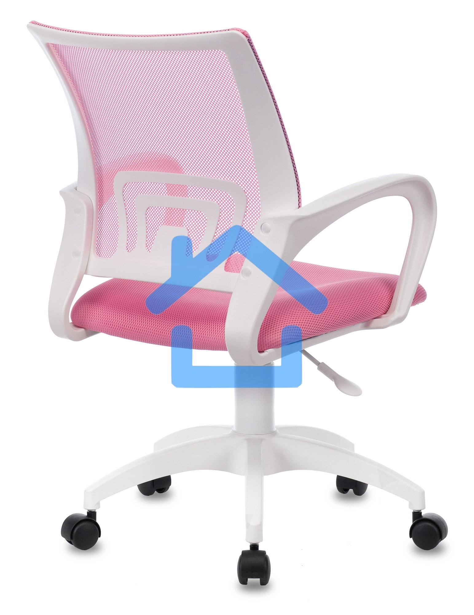 Кресло компьютерное Бюрократ CH-W695NLT TW-06A TW-13A розовый, сетка/ткань, крестовина пластик, пластик белый