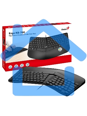 Клавиатура Genius Ergo KB-700, черный, проводная, USB, 104 клавиши 31310053402