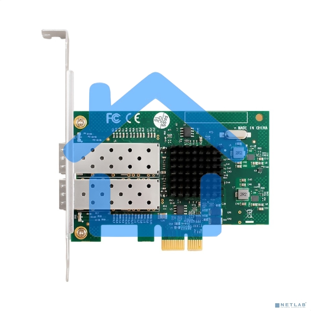 Сетевой адаптер ExeGate EXE-82576-F2 (PCI-E x1 v2.0, порты 2xSFP, 10/100/1000Mbps, Gigabit Server NIC Intel Chipset 82576-F2)