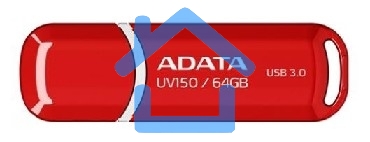 Флешка USB ADATA UV150 (AUV150-64G-RRD), 64 Gb, USB 3.0, R/W 100/30, красный