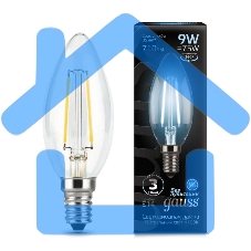 Лампа светодиодная Gauss Filament Свеча E14 9Вт 4100К