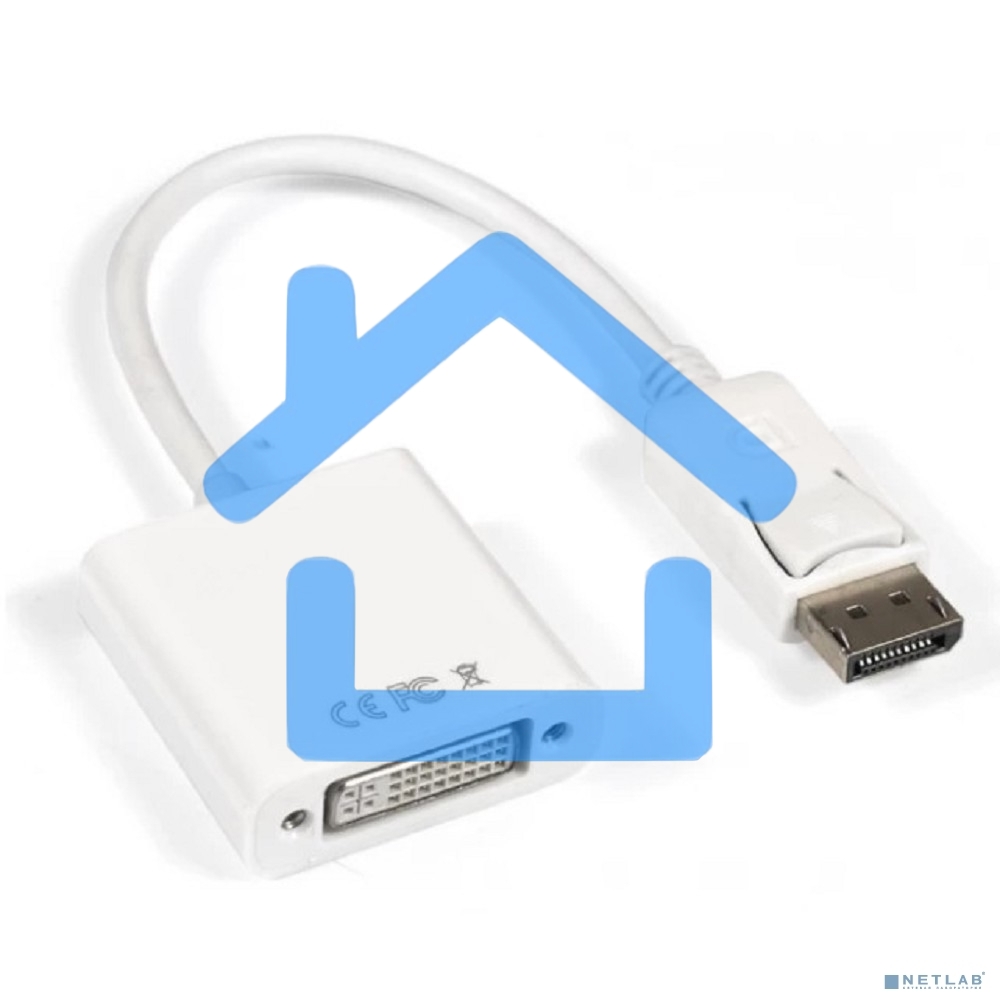 Кабель-переходник DisplayPort-DVI ExeGate EX-DPM-DVIF-0.1 (20M/19F, 0,1м)