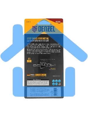 Сверло ступенчатое Denzel 9-12-15-18-21-24-27-30-33-36 мм, Р6М5К5, 6-гр. хвостовик 723615