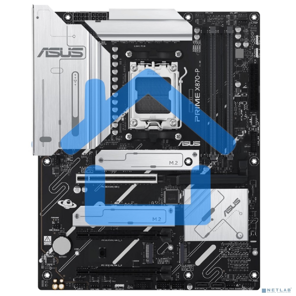 Материнская плата ASUS PRIME X870-P, AM5, AMD X870, 4xDDR5, 2xSATA, 4xM.2, 1xPCIe 5.0 x16, 2xPCIe 4.0 x1, 1xHDMI, 2xUSB-C, 1x 2.5Gb LAN, 4xUSB-A 3.2 Gen 1, 1xUSB-A 3.2 Gen 2, 4xUSB-A 2.0, 3x3.5 мм, 7.1, ATX